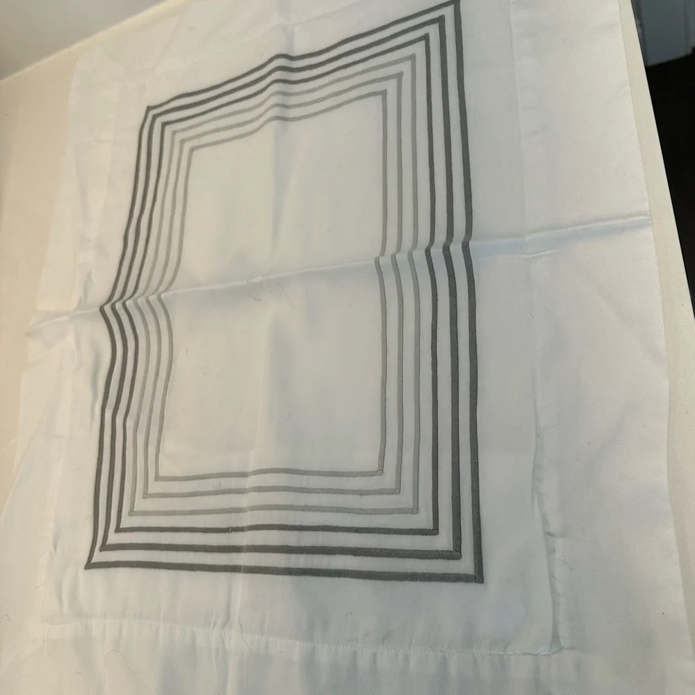 DEA made in Italy boudoir pillow Sham white embroidered gray